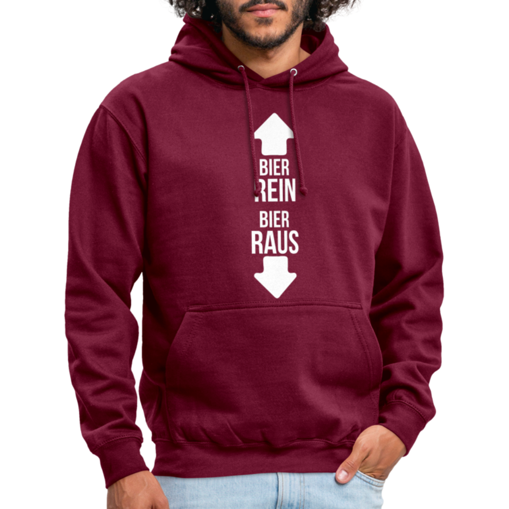 BIER REIN BIER RAUS - Unisex Hoodie - Bordeaux