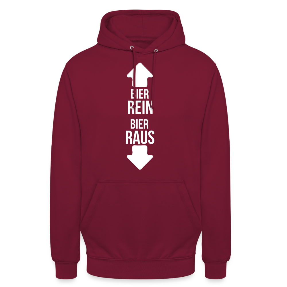 BIER REIN BIER RAUS - Unisex Hoodie - Bordeaux