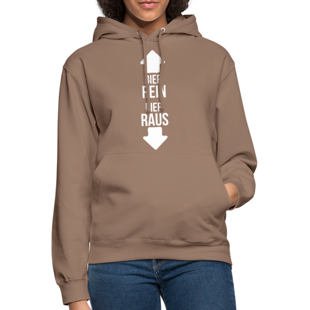 BIER REIN BIER RAUS - Unisex Hoodie - Mokka