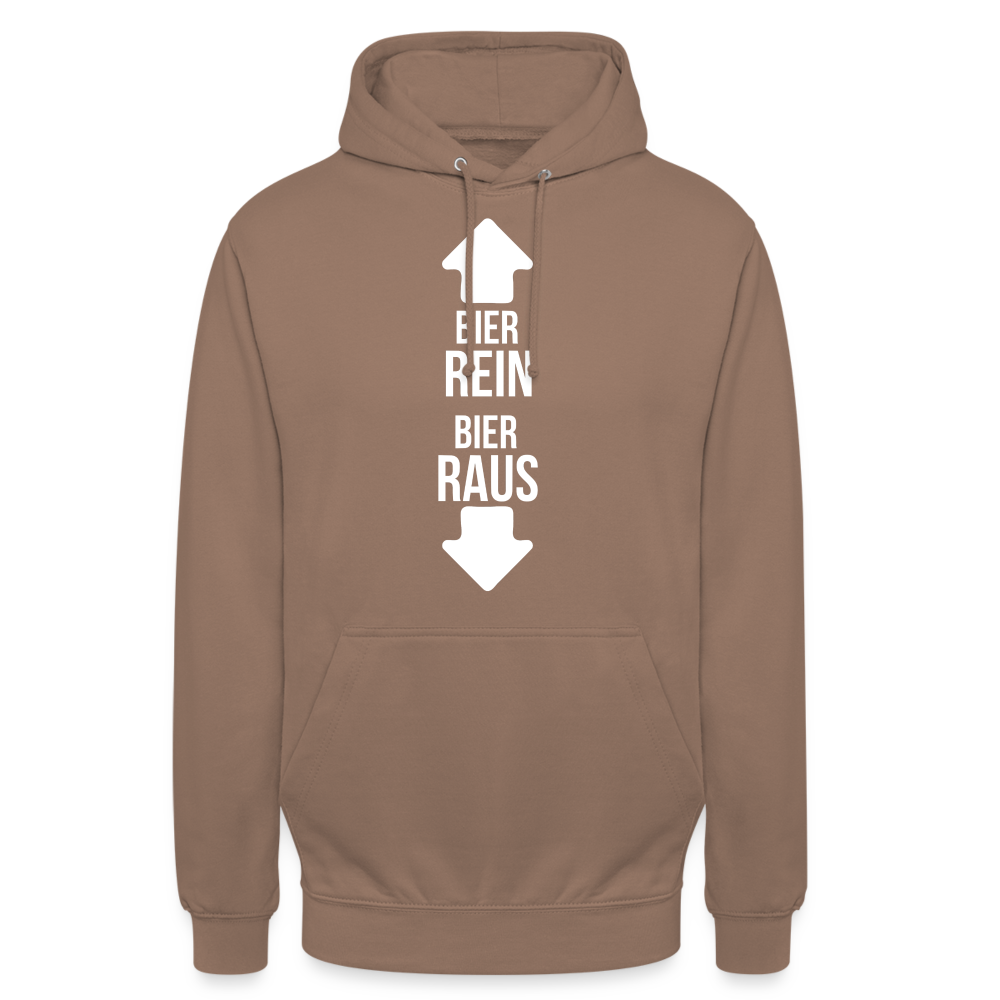 BIER REIN BIER RAUS - Unisex Hoodie - Mokka