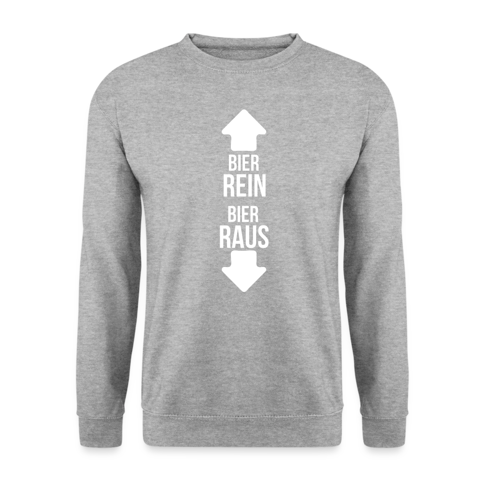 BIER REIN BIER RAUS - Unisex Pullover - Weißgrau meliert