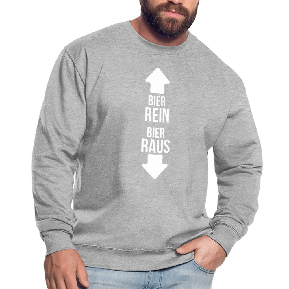 BIER REIN BIER RAUS - Unisex Pullover - Weißgrau meliert