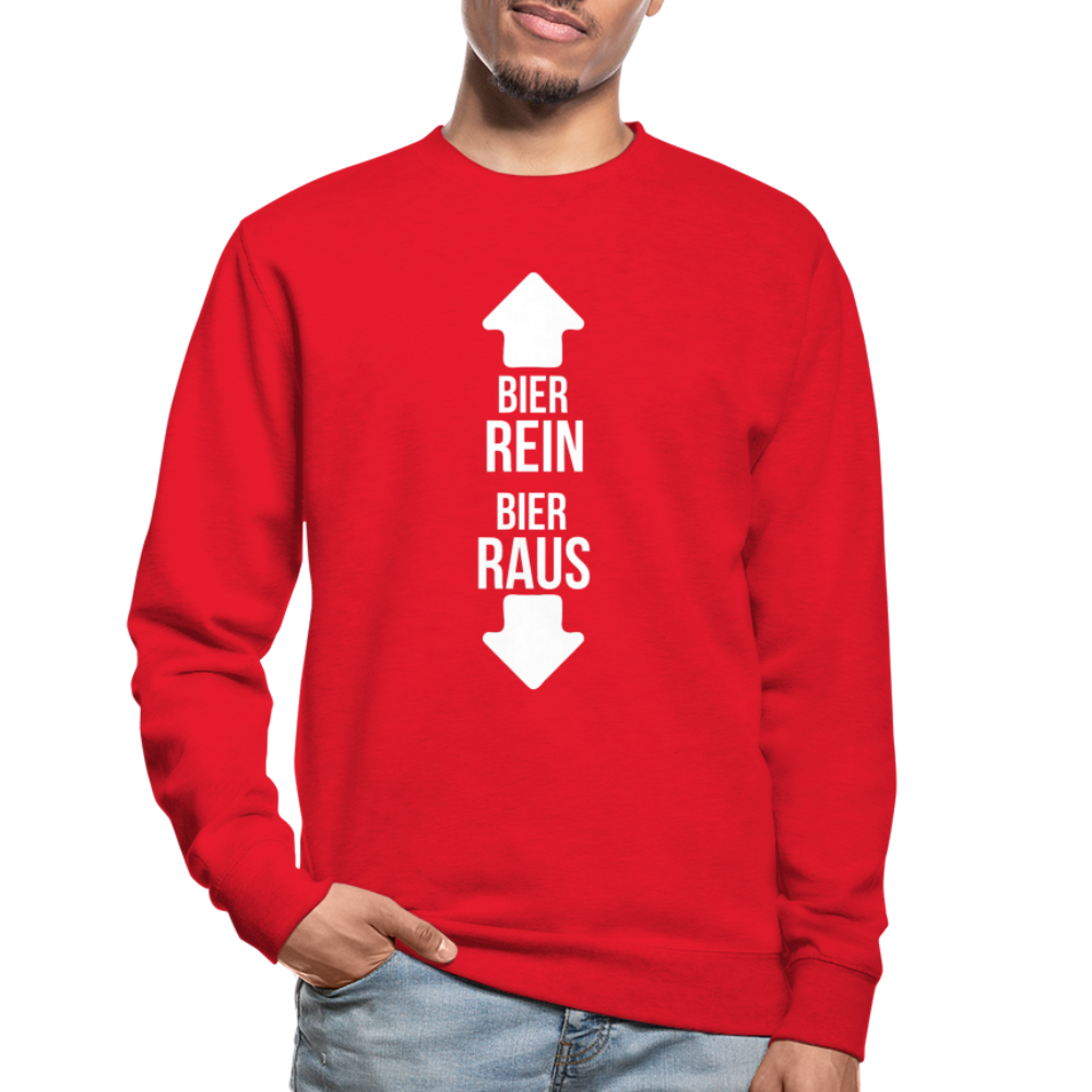 BIER REIN BIER RAUS - Unisex Pullover - Rot