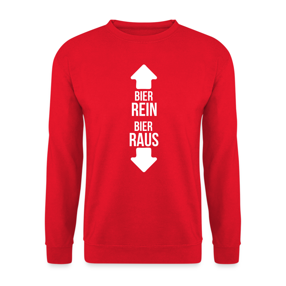 BIER REIN BIER RAUS - Unisex Pullover - Rot