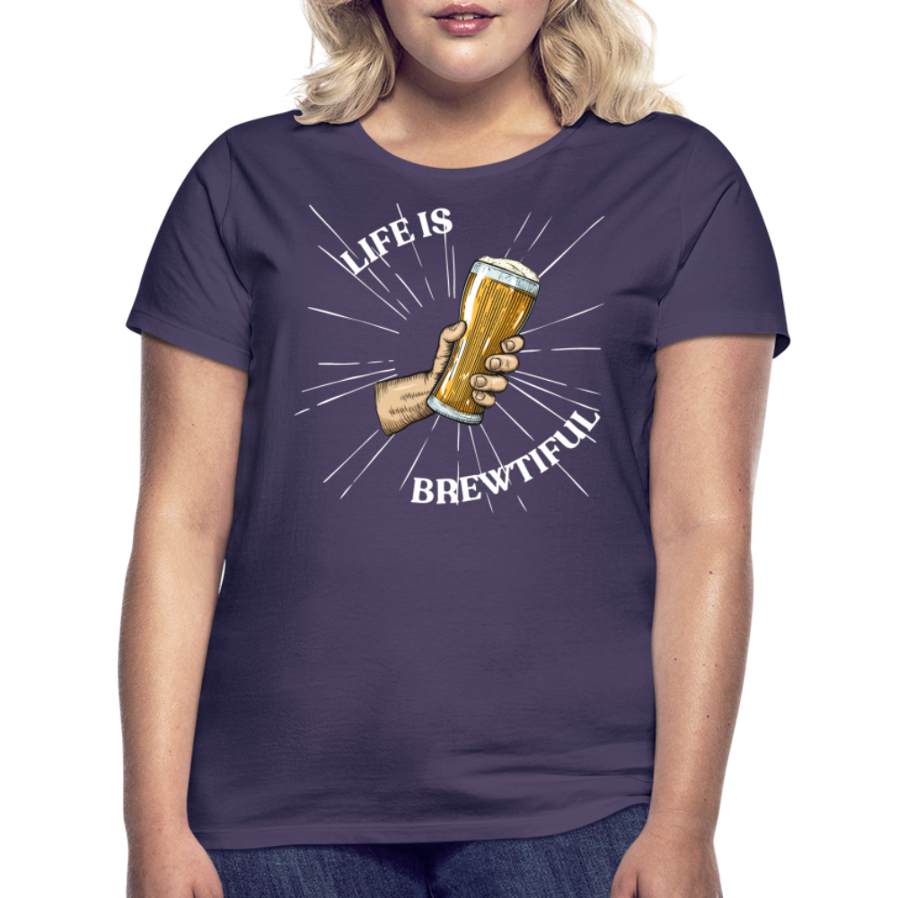 LIFE IS BREWTIFUL - Damen T-Shirt - Dunkellila