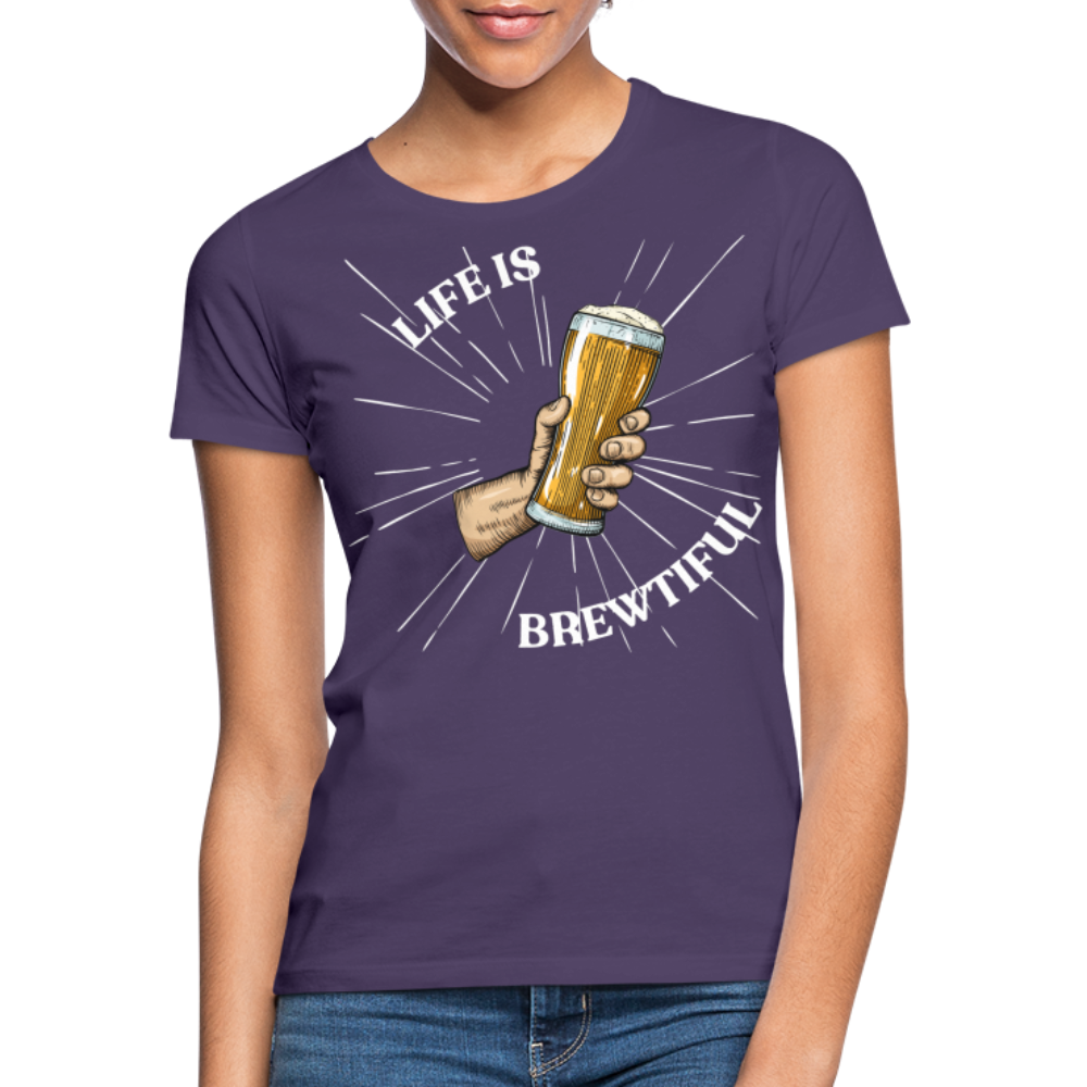 LIFE IS BREWTIFUL - Damen T-Shirt - Dunkellila