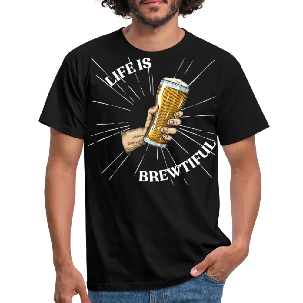 LIFE IS BREWTIFUL - Herren T-Shirt - Schwarz