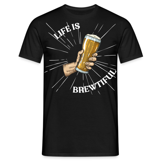 LIFE IS BREWTIFUL - Herren T-Shirt - Schwarz