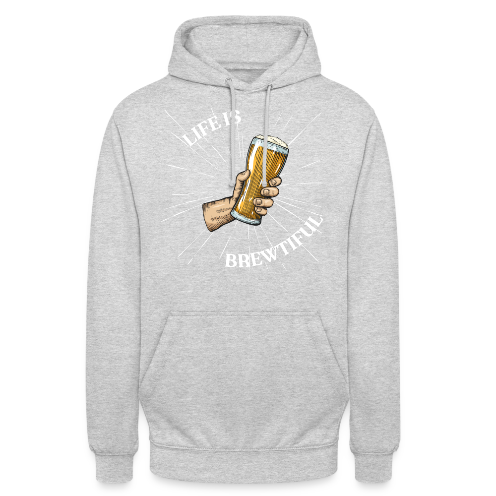 LIFE IS BREWTIFUL - Unisex Hoodie - Hellgrau meliert