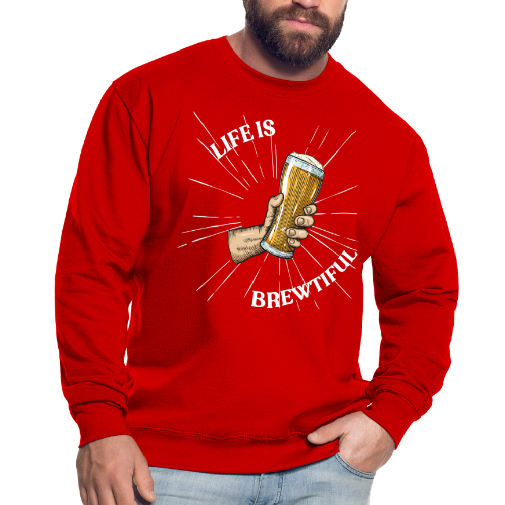 LIFE IS BREWTIFUL - Unisex Pullover - Rot