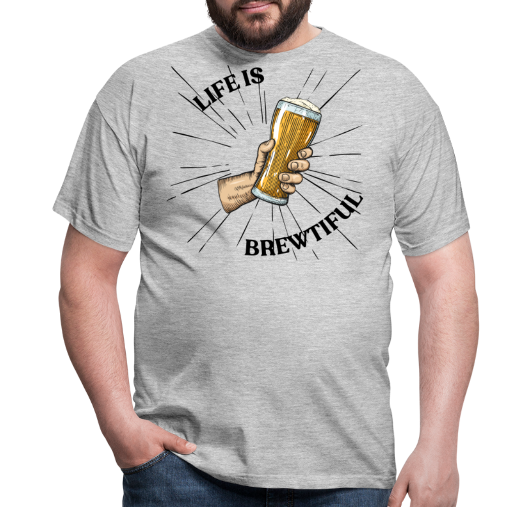 LIFE IS BREWTIFUL - Herren T-Shirt - Grau meliert