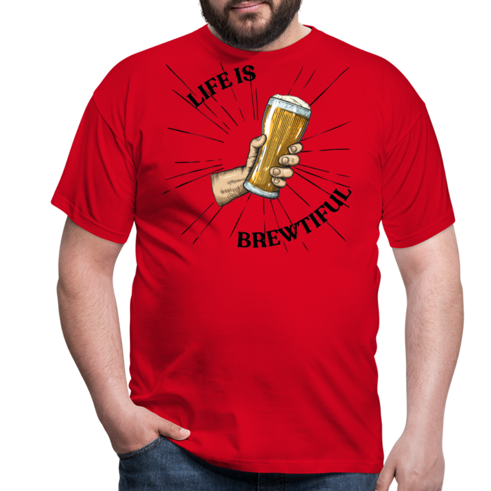 LIFE IS BREWTIFUL - Herren T-Shirt - Rot