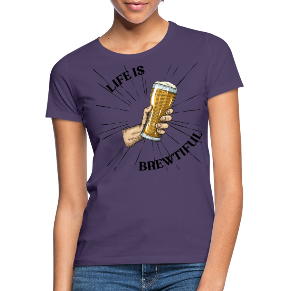 LIFE IS BREWTIFUL - Damen T-Shirt - Dunkellila