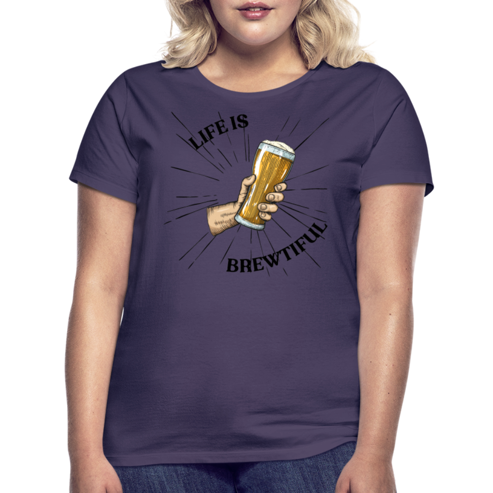 LIFE IS BREWTIFUL - Damen T-Shirt - Dunkellila