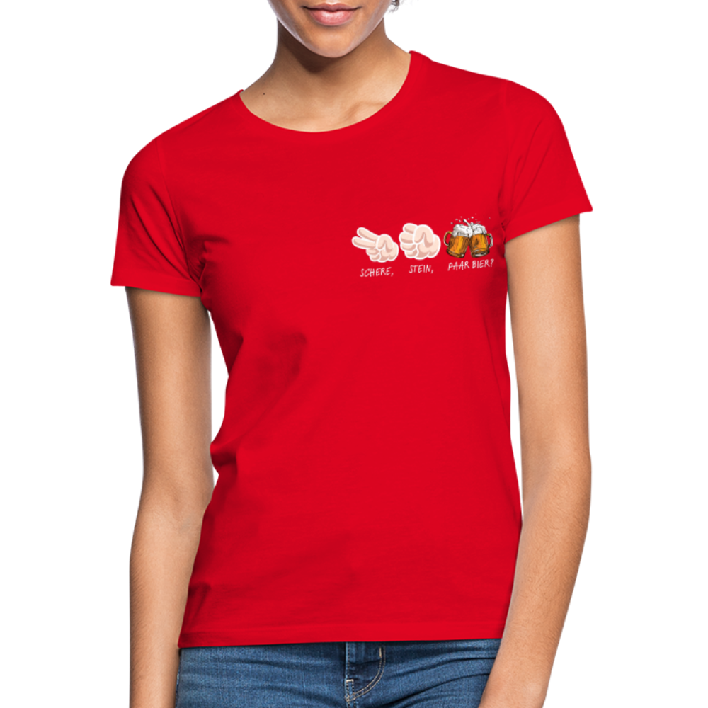 SCHERE STEIN - Damen T-Shirt - Rot