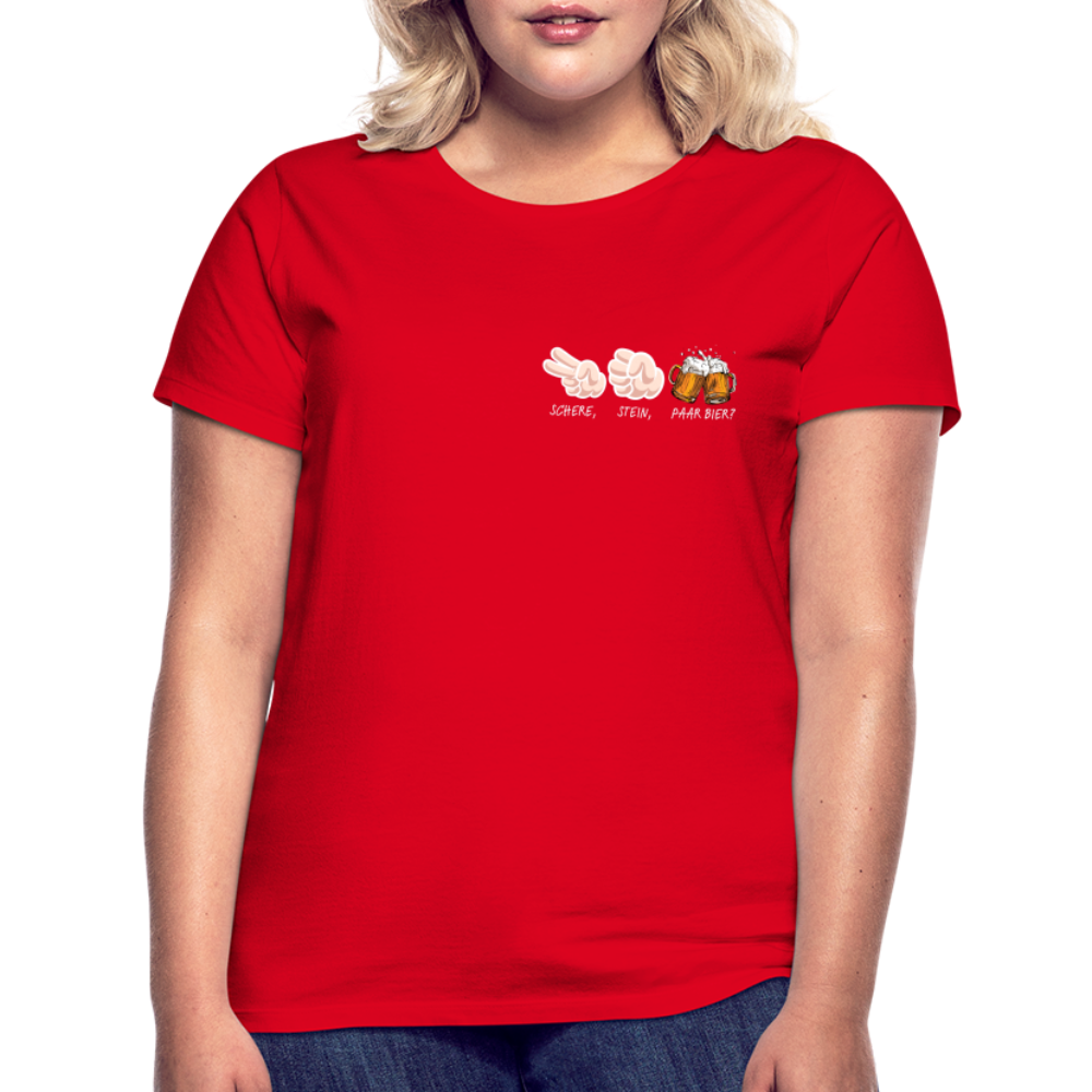 SCHERE STEIN - Damen T-Shirt - Rot