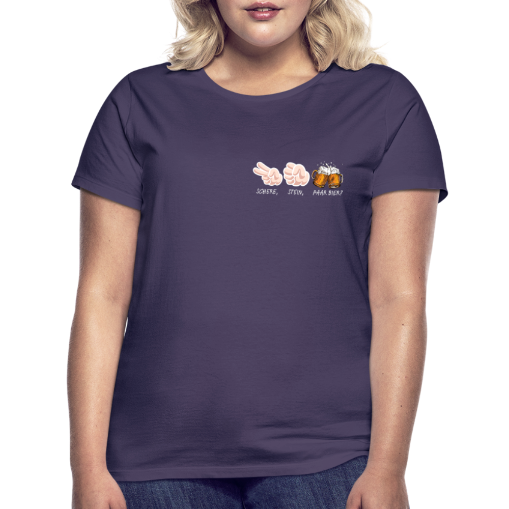 SCHERE STEIN - Damen T-Shirt - Dunkellila