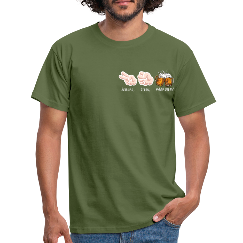 SCHERE STEIN - Herren T-Shirt - Militärgrün