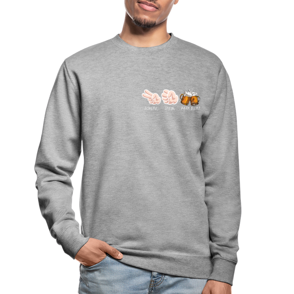 SCHERE STEIN - Unisex Pullover - Weißgrau meliert