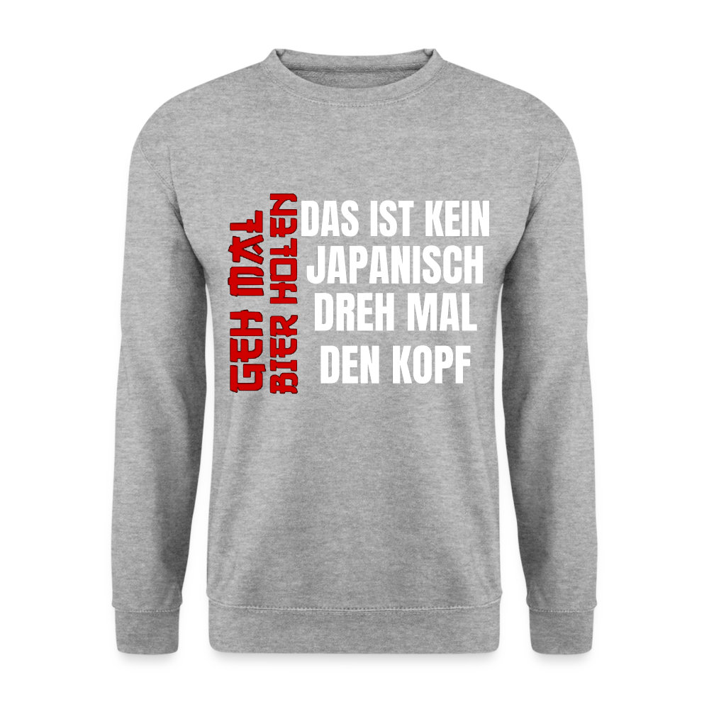 KEIN JAPANISCH - Unisex Pullover - Weißgrau meliert