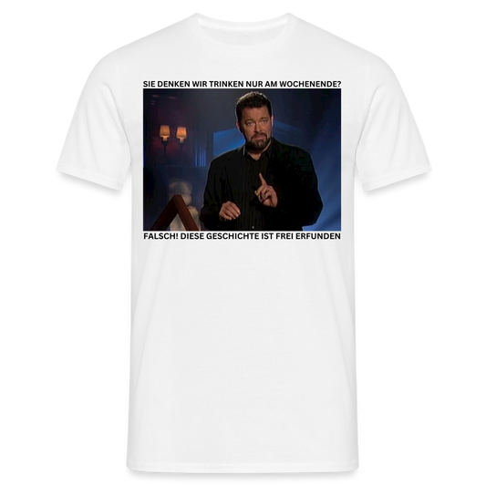 GESCHICHTE FREI ERFUNDEN - Herren T-Shirt - weiß