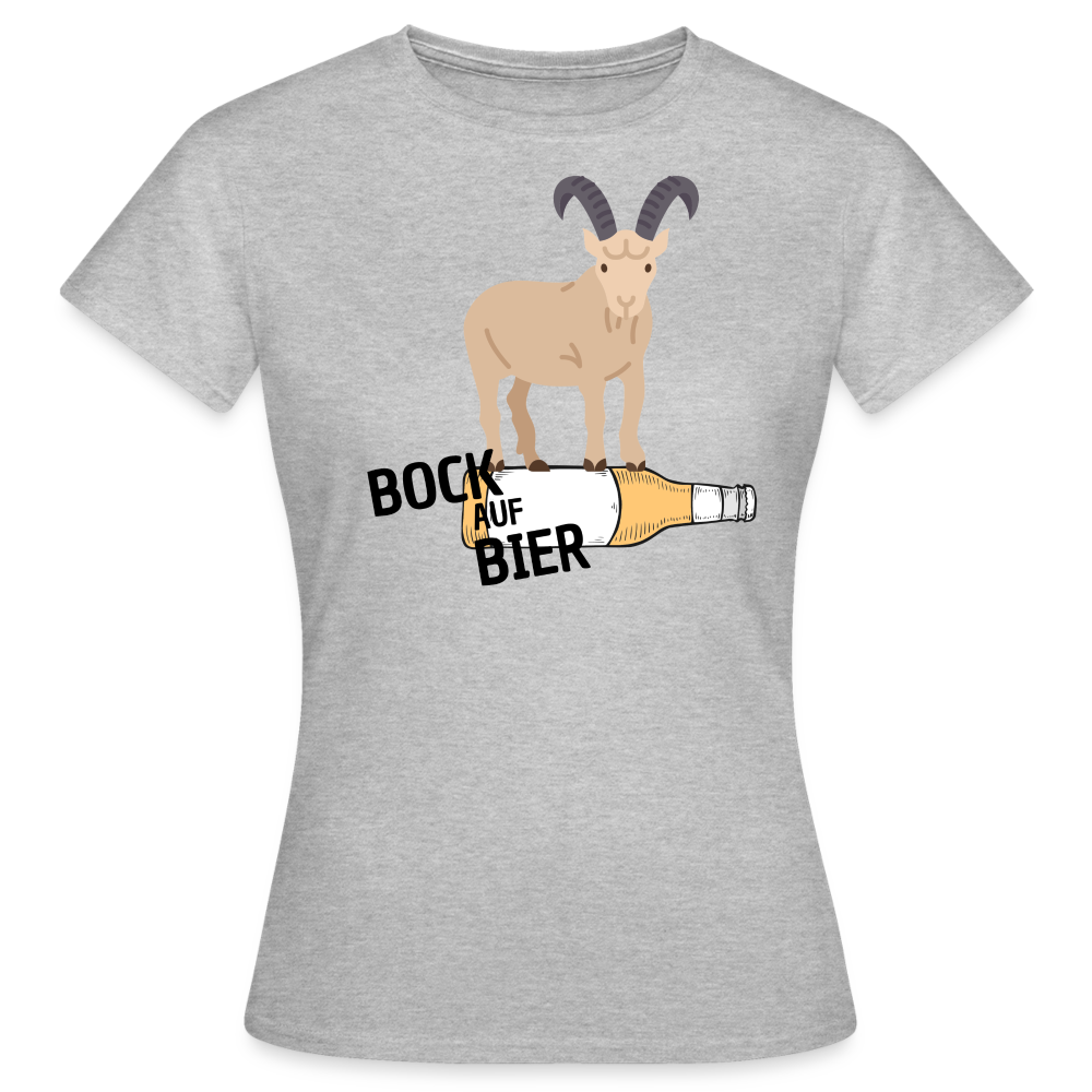 BOCK AUF BIER - Damen T-Shirt - Grau meliert