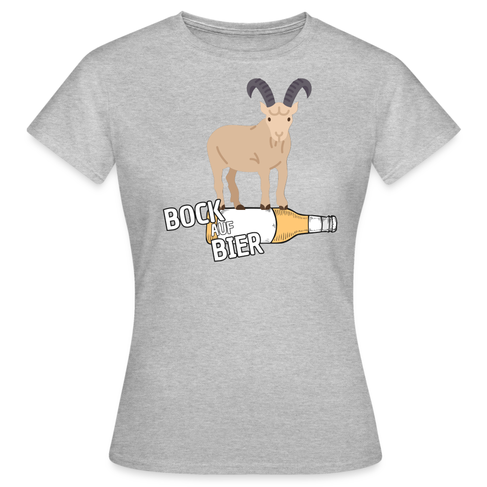 BOCK AUF BIER - Damen T-Shirt - Grau meliert