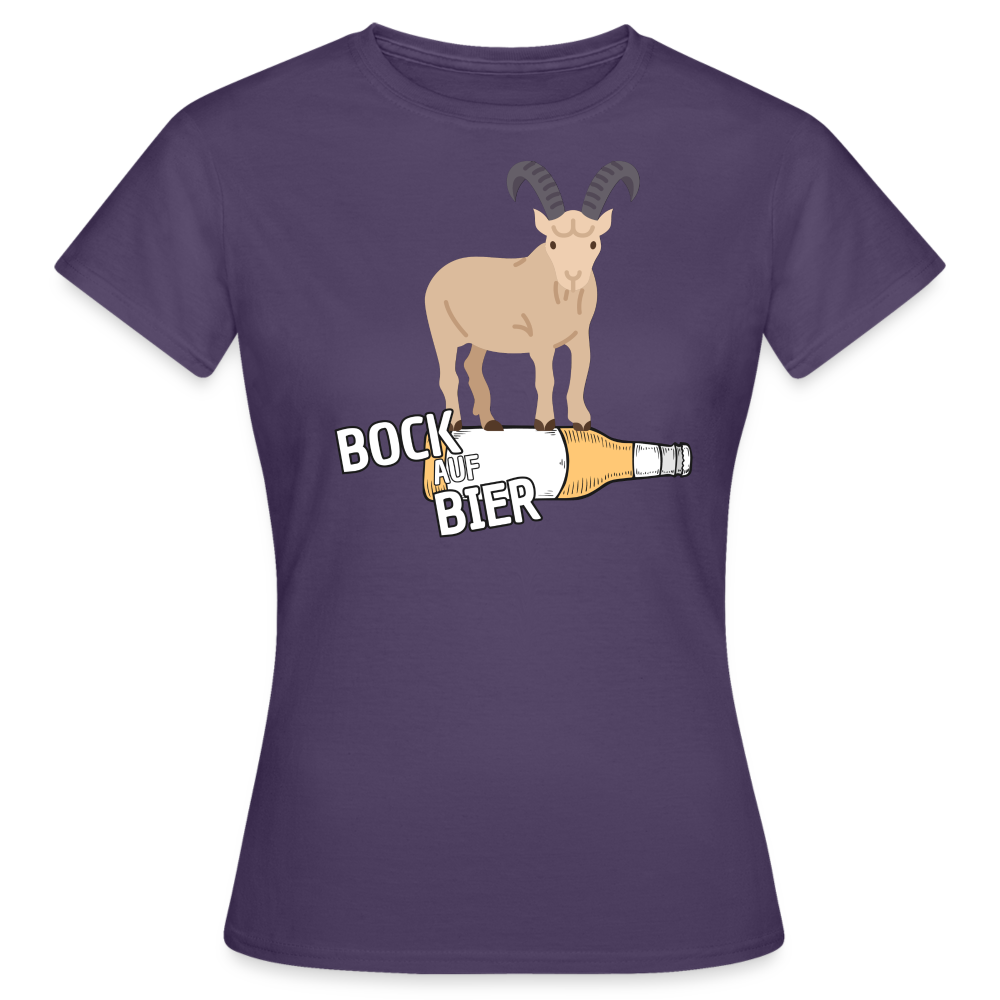 BOCK AUF BIER - Damen T-Shirt - Dunkellila