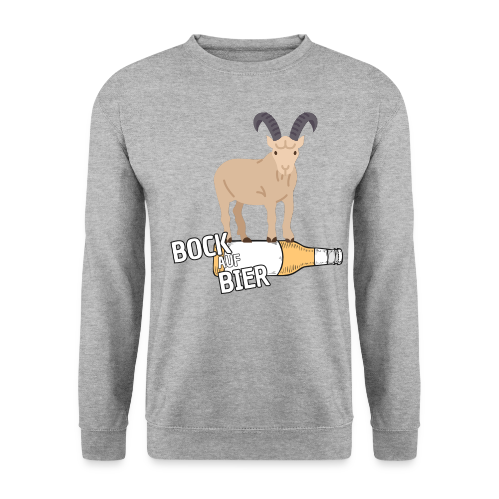 BOCK AUF BIER - Unisex Pullover - Weißgrau meliert