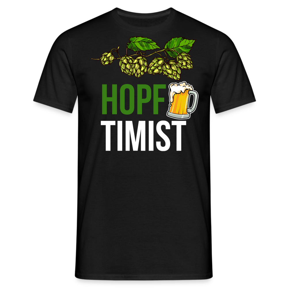 HOPFTIMIST - Herren T-Shirt - Schwarz