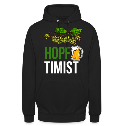 HOPFTIMIST - Unisex Hoodie - Schwarz