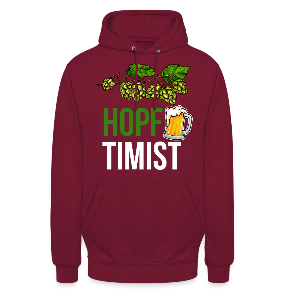 HOPFTIMIST - Unisex Hoodie - Bordeaux