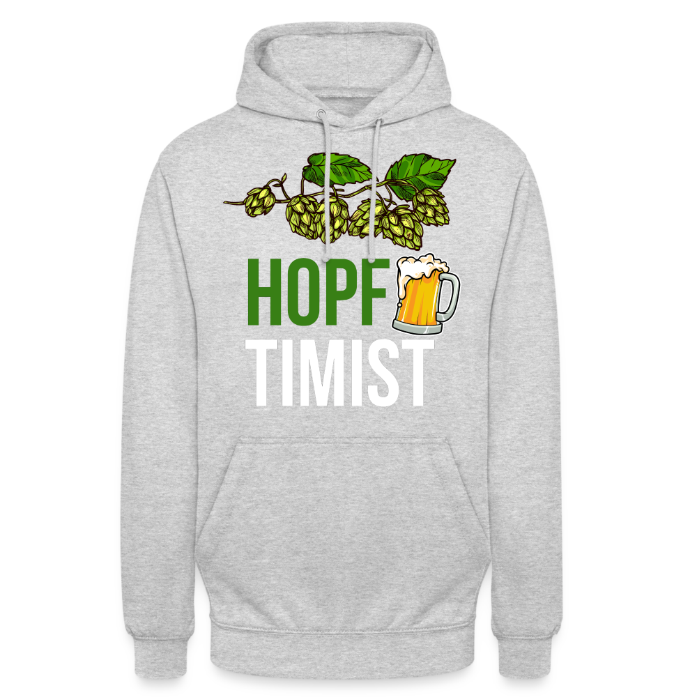 HOPFTIMIST - Unisex Hoodie - Hellgrau meliert