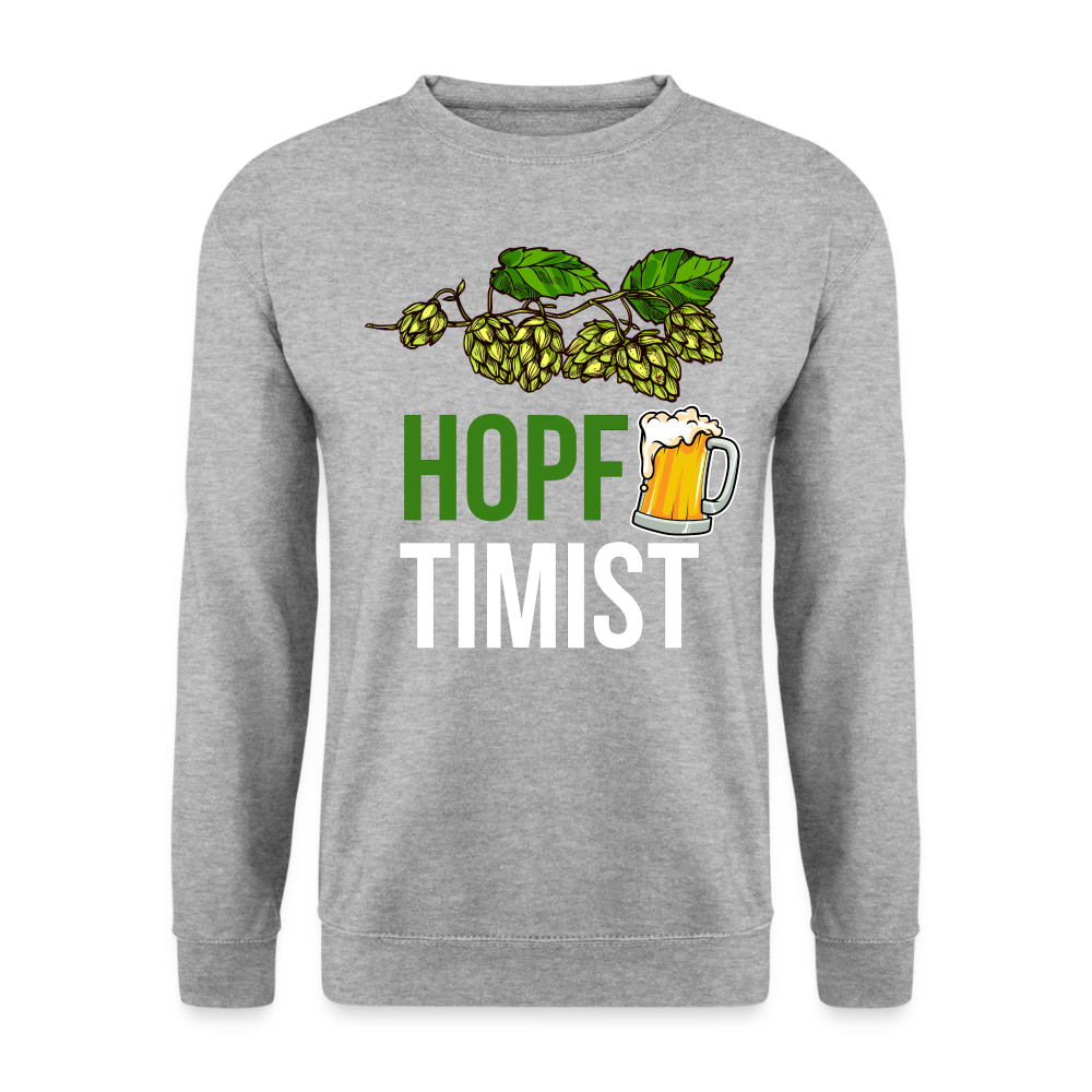 HOPFTIMIST - Unisex Pullover - Weißgrau meliert