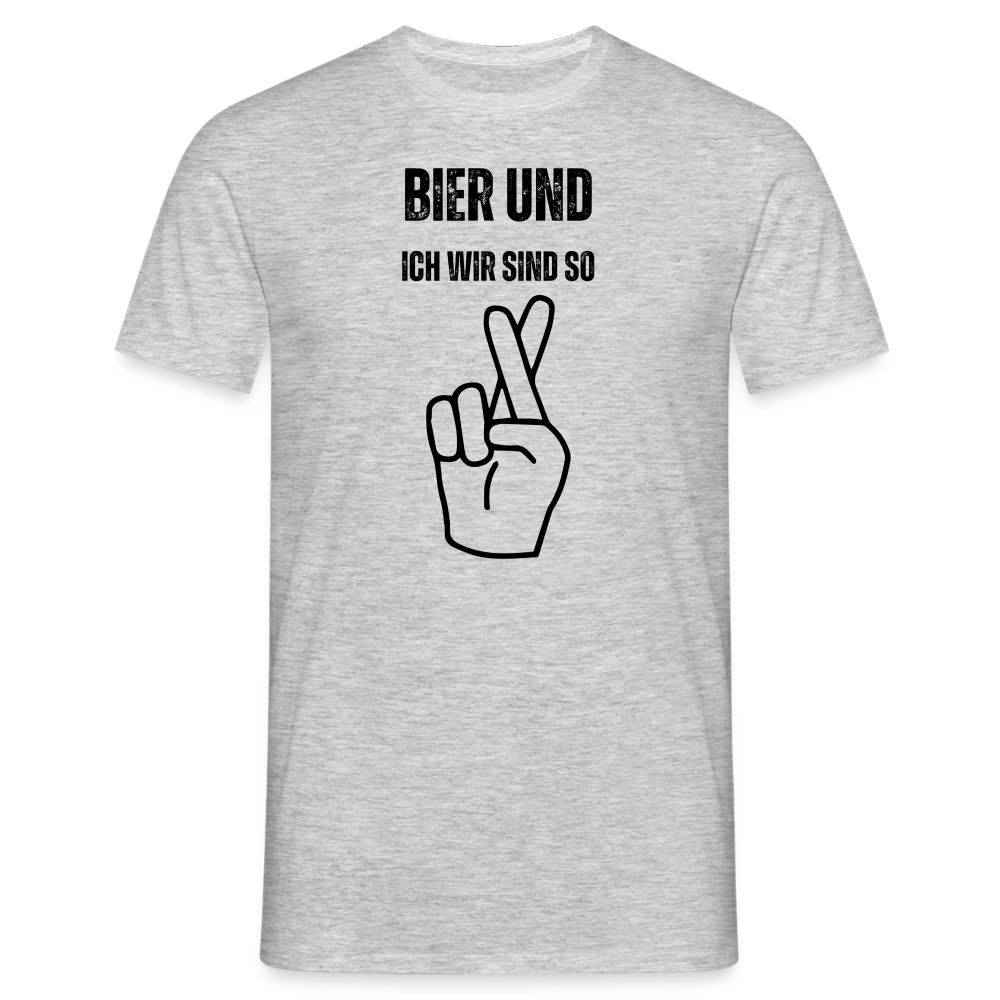 BIER UND ICH - Herren T-Shirt - Grau meliert