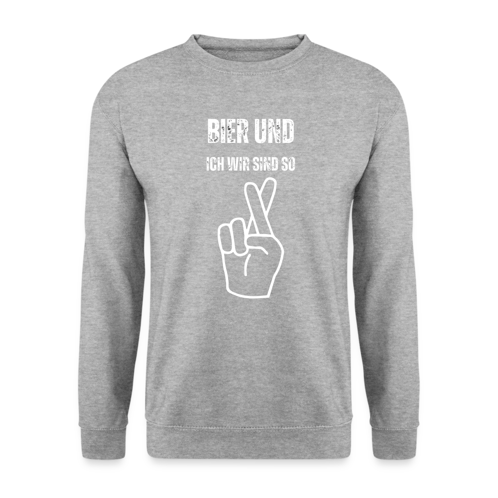 BIER UND ICH - Unisex Pullover - Weißgrau meliert