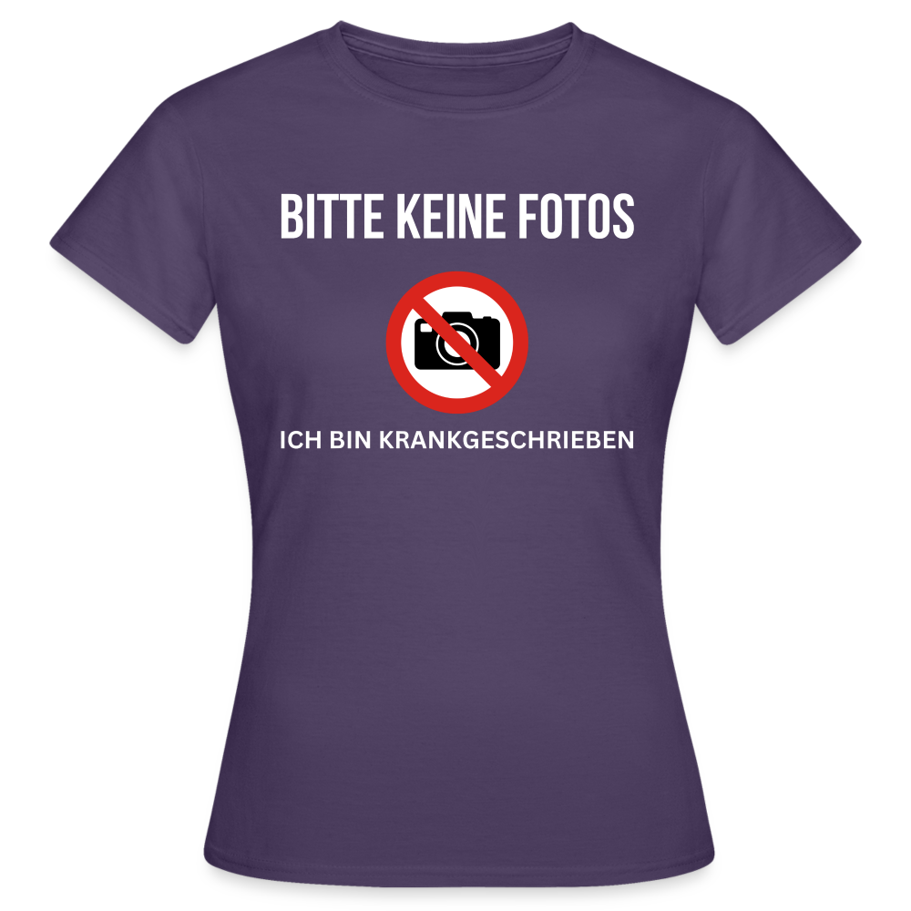 KRANKGESCHRIEBEN - Damen T-Shirt - Dunkellila