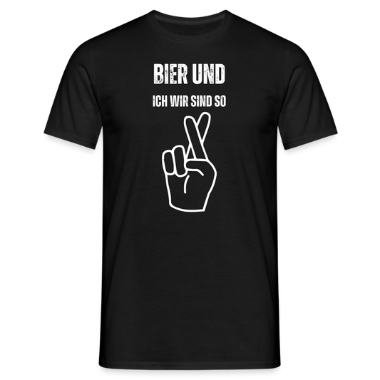 BIER UND ICH - Herren T-Shirt - Schwarz