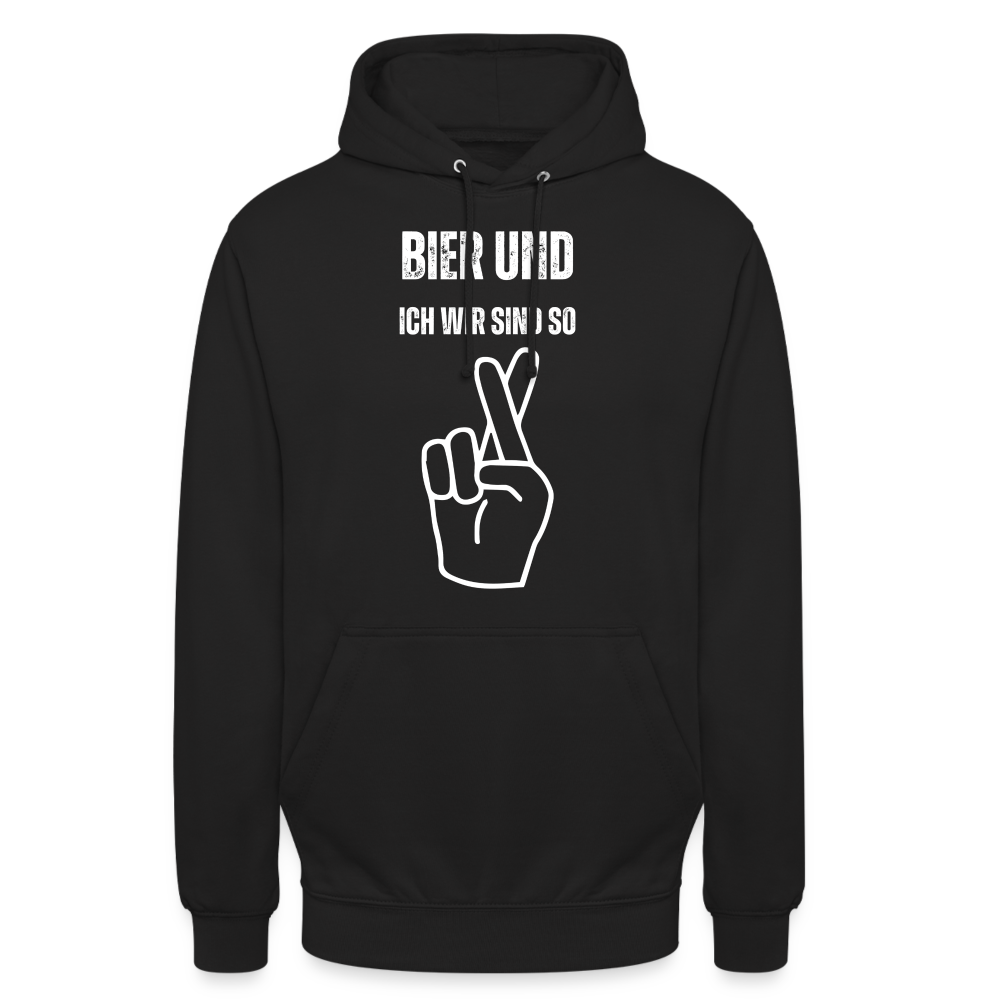 BIER UND ICH - Unisex Hoodie - Schwarz