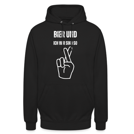 BIER UND ICH - Unisex Hoodie - Schwarz