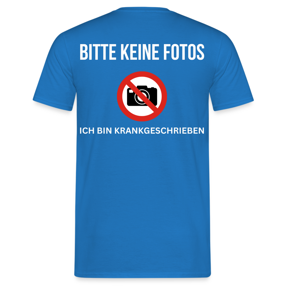 KRANKGESCHRIEBEN - Herren T-Shirt (backprint) - Royalblau