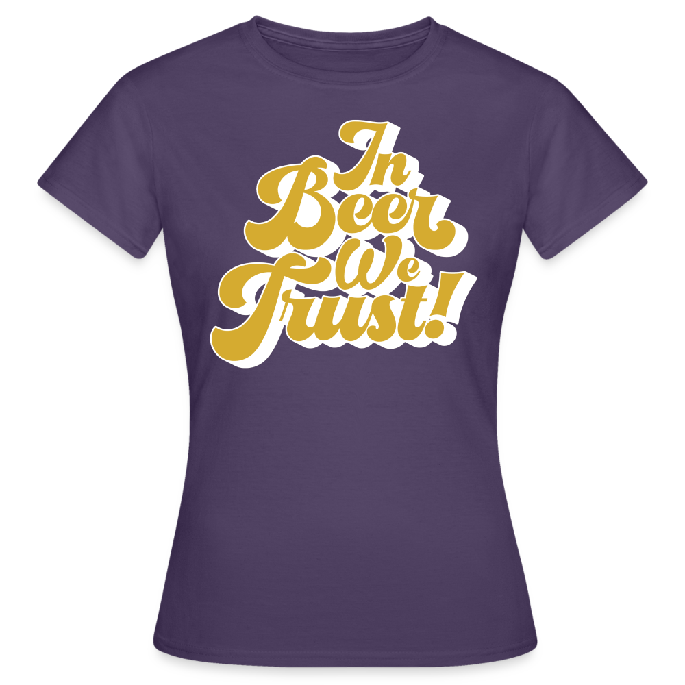 IN BEER WE TRUST - Damen T-Shirt - Dunkellila