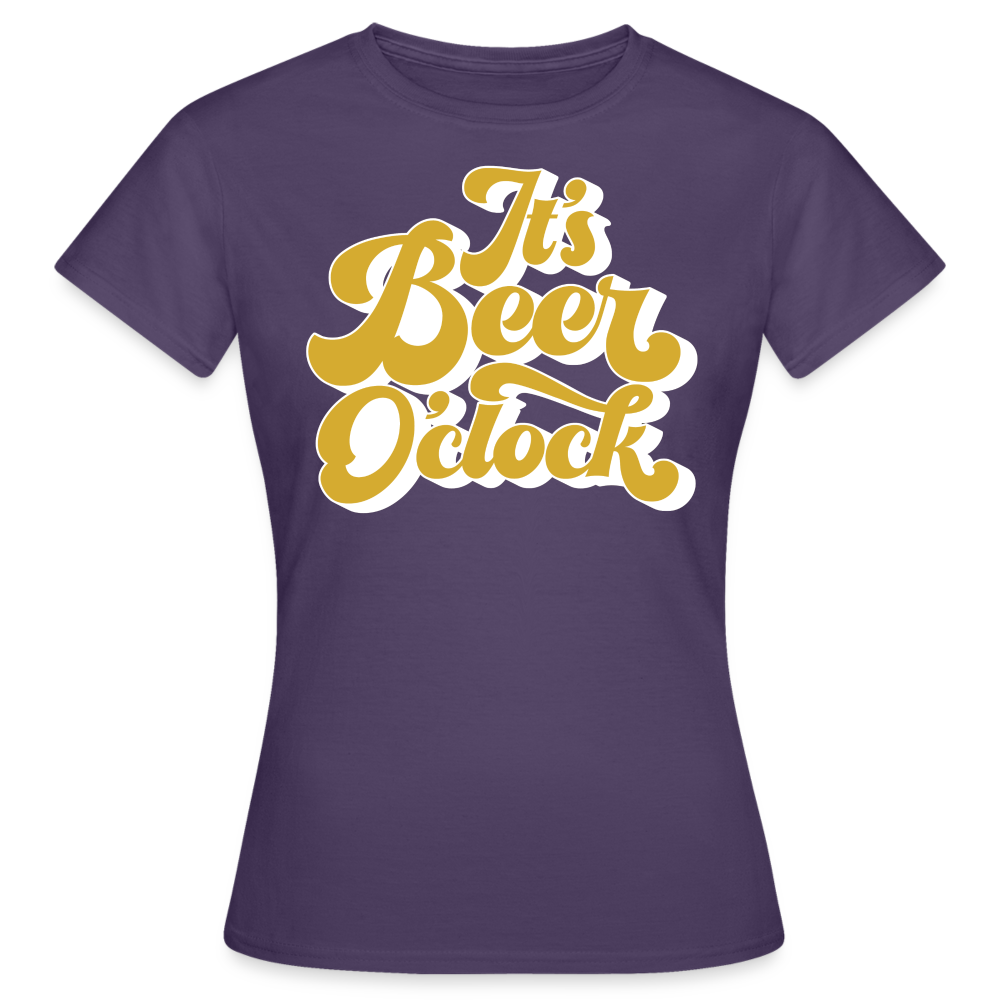 IT´S BEER O´CLOCK - Damen T-Shirt - Dunkellila