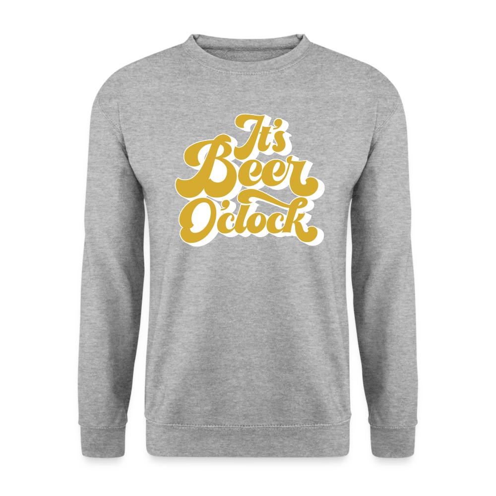 IT`S BEER O`CLOCK - Unisex Pullover - Weißgrau meliert