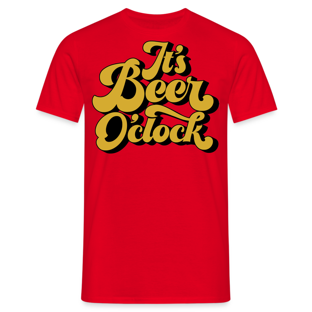 IT`S BEER O`CLOCK - Herren T-Shirt - Rot