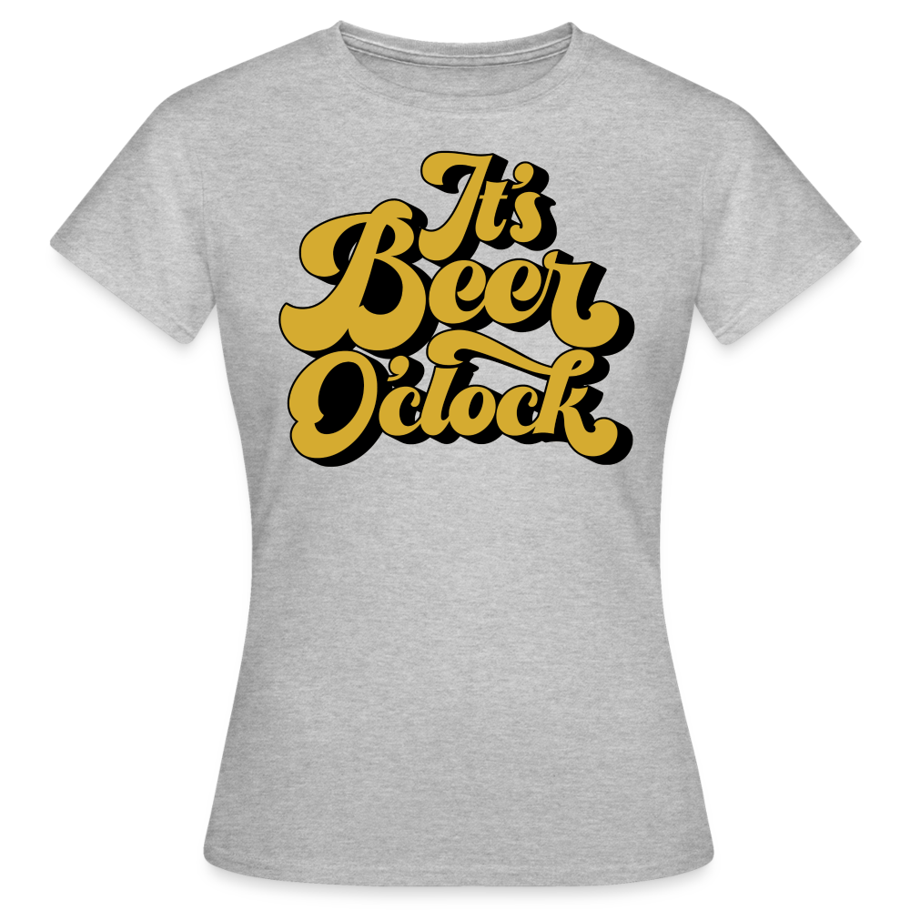 IT`S BEER O`CLOCK - Damen T-Shirt - Grau meliert