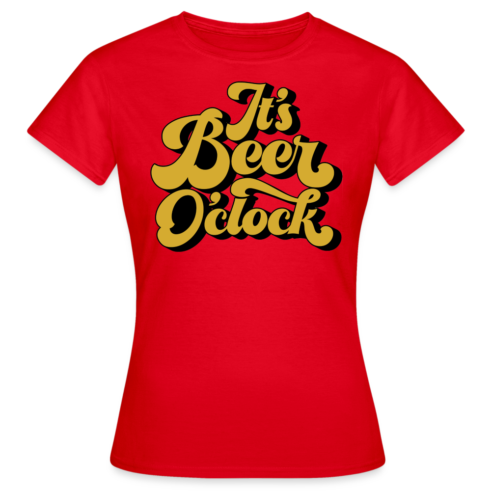 IT`S BEER O`CLOCK - Damen T-Shirt - Rot