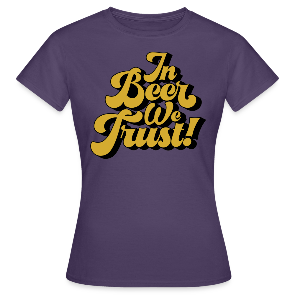 IN BEER WE TRUST - Damen T-Shirt - Dunkellila