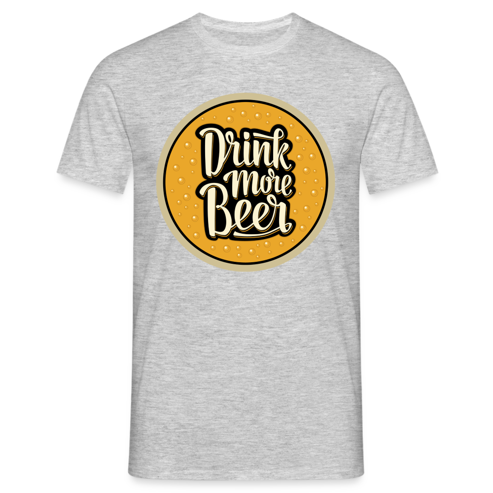 DRINK MORE BEER - Herren T-Shirt - Grau meliert