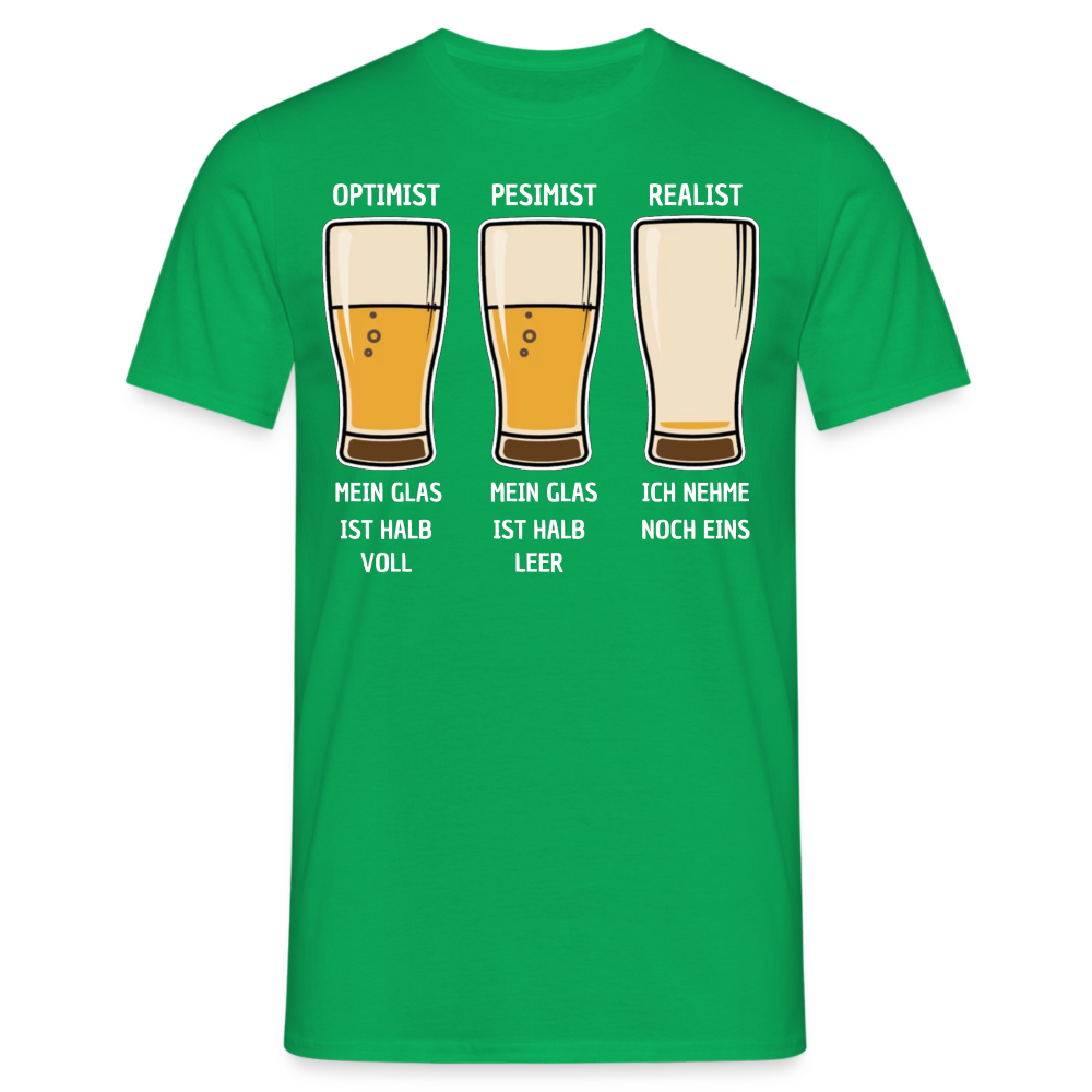 OPTIMIST PESIMIST REALIST - Herren T-Shirt - Kelly Green